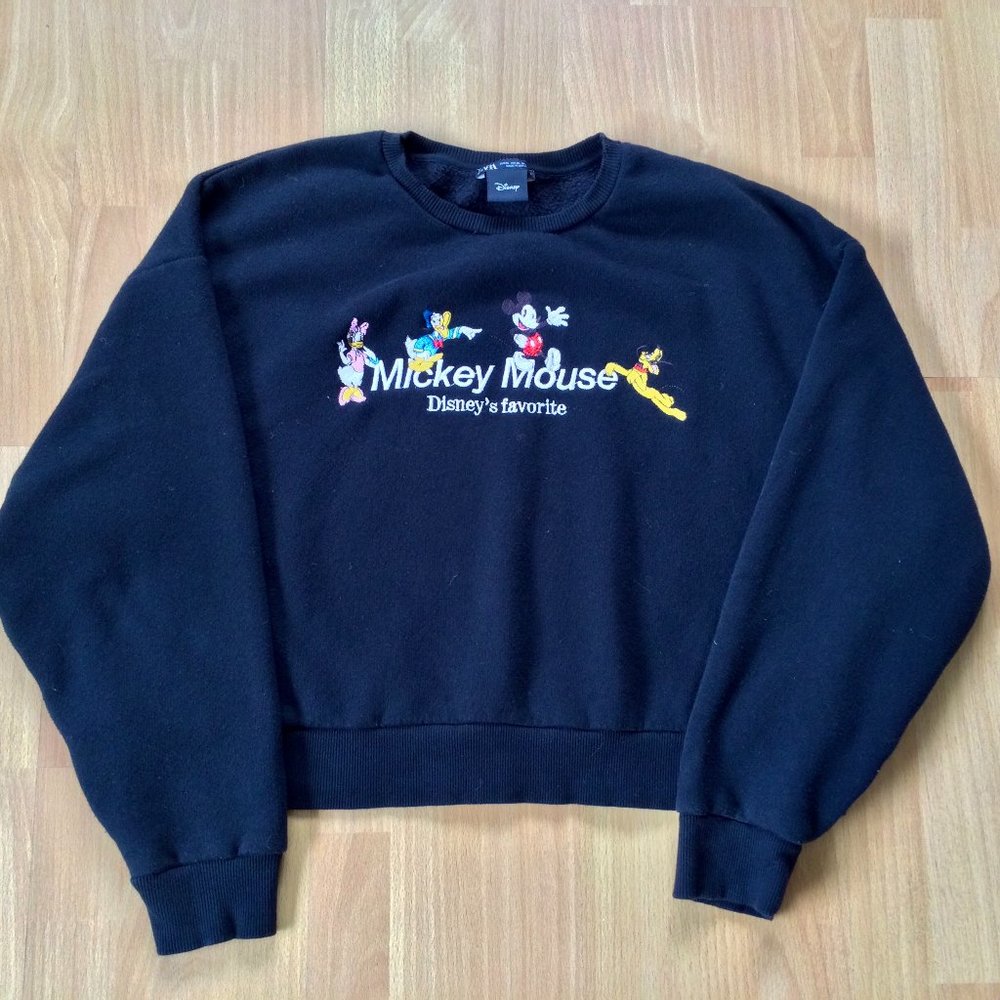 Zara Limted Edition XL Disney Mickey Mouse Crop Boxy Sweatshirt